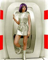 Gerry anderson was the producer and his wife, sylvia anderson, did the costume design. Sixties Gabrielle Drake On The Moonbase Set Of Ufo A