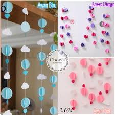 Siapapun bisa membuat hiasan dinding sendiri dari kertas koran bekas. Jual Hiasan Kertas Gantung Hati Paper Garland Love Bintang Mini 3d Jakarta Barat Chowping Store Tokopedia