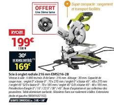 Offre Scie A Onglet Radiale Ems216 2b Ryobi Chez Bricorama