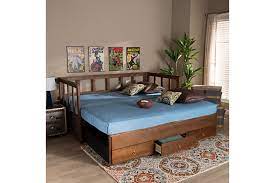 The likehome aaron daybed comes in king, twin, and queen sizes. Baxton Studio Kendra Expandable Twin To King Daybed With Storage Drawers Ashley Furniture Homestore