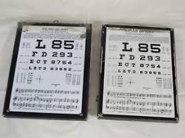 details about vintage near vision test chart frame lebensohn northwestern university set of 2