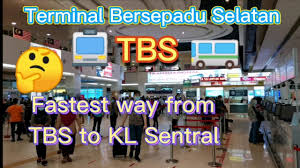 Since kuala lumpur is known for heavy traffic downtown, try to take one of the public transport options opposed to a taxi if possible. Tbs Terminal Bersepadu Selatan Fastest Way To Kl Sentral Is Youtube