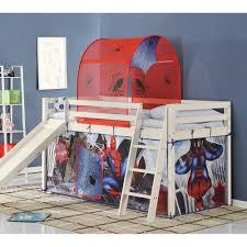Hayden has been begging for a spiderman room ever since grandpa and grandma bonnie gave. Spiderman Cabin Bed With Slide And Tent Noa Nani