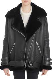 Acne Studios Shearling Lined Leather Velocite Oversize Moto Jacket For 2800 Wantering Kurtka Odezhda Stil
