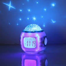 Stars Projection Clock Kids Alarm Clock Night Light Projector Alarm Clock