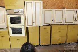 harvest gold kitchen cabinets vintage