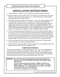 5 Gal Pail Installation Directions Tire Application Chart