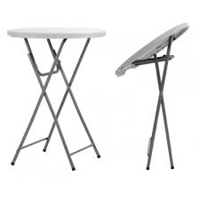 Table de repas ou table haute avec un grand plateau de 100 cm de diamètre. Table Pliante Mange Debout En Polypro Table Pliante Mange Debout Ronde