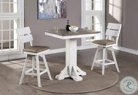 Pub sets come with a number of attractive and functional design features to suit any space. La Sierra Grey And White Bar Height Square Pub Table Set From Eci Furniture Coleman Furniture