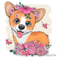 Cuteness overload@h owes you a puppy. Cute Dog With Flower Vector Free Download
