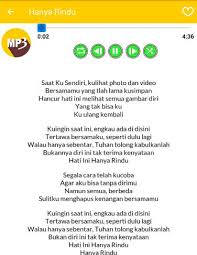 Download lagu hanya rindu lirik metrolagu. Lagu Andmesh Hanya Rindu Lirik Mp3 Plaza Indo