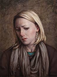 Sandi (Sorrowing) 2016, 23" x 18" with frame, oil