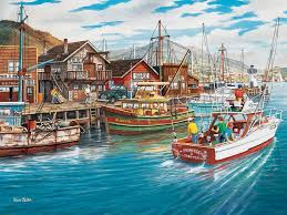 Http Www Simplepastimes Com Prod Images Blowup 52070 Fishing Harbor Jpg Cobble Hill Jigsaw Puzzles Pictures