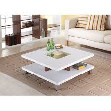 Modern Home Accents White Wood Modern Square Coffee Table In White Wood Finish With Bottom Shelf Modern Square Coffee Table Coffee Table Square Coffee Table