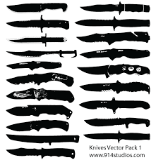 Knife Silhouettes Free Vector Pack Knife Template Knife Drawing Silhouette Free