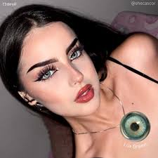 Her captivating beauty is elevated by the enchanting allure of her colored  contact lenses, making her eyes truly mesmerizing! 😍👁️✨ cr: @shecascor  lens: Lux Green DIA: 14.5mm/G.DIA:14.0mm /WT: 38% Christmas Deals 🔥
