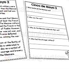 cinco de mayo reading comprehension passages teaching autism