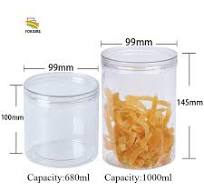 Plastic Food Jar Wholesale 680 ml 1000 ml Round Clear Wide Mouth PET Cookie  Container With Seal Lid Airless Plastic Food Jars