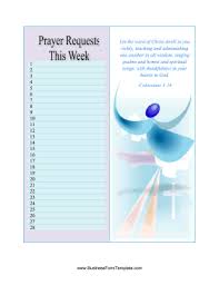 Submit your prayers to our prayer wall. Prayer Requests Template