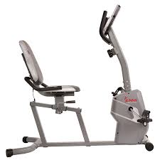 The wide, adjustable exercise seat has lumbar support, which can help you work out longer. Sunny Health Fitness Magnetic Recumbent Exercise Bike W Easy Adjustable Seat Recumbent Bike Workout Biking Workout Indoor Bike