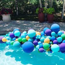 I filled my swimming pool with 10,000 water balloons! Pool Goal Its Officially Summer And Pool Decor Season Balloons Pool Decor Qualatex Balloons