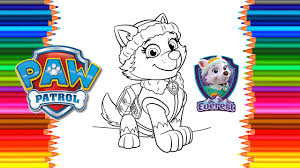 Gamabr caw patrol hitam putih. Paw Patrol Coloring Book 3 Everest Mewarnai Paw Patrol Everest Youtube