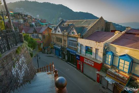 GLIMPSE OF OLD SHIMLA The Mall of SHIMLA in mid 19th century First two photographs taken by Francis Frith In mid 19th century. SHIMLA, queen of hills was declared Summer capital