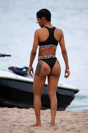 The singer talks about how the collection came about and her inspiration and passion for the shoot. Teyana Taylor Shows Off Her Washboard Abs As She Hits The Beach In Black Bikini In Miami 010118 10