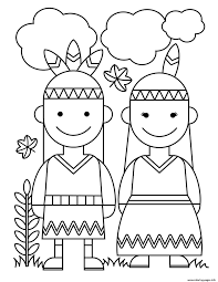 Free printable coloring pages and book for kids. Thanksgiving Native American Indians Coloring Pages Printable