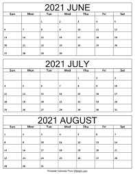 This post may contain affiliate links, which means i may receive a commission if you click a link and purchase something that i have recommended. Printable June To August 2021 Calendar Free Printable Calendars Printable June To August 2021 Calendar