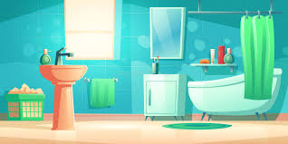 bathroom sink cartoon stock