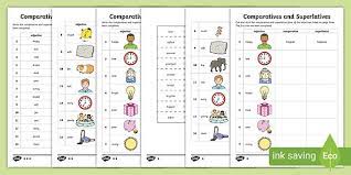 Part frenetic practice and part delightful fun, our printable comparative and superlative adjectives worksheets hammer home the concept with a host of engaging exercises with answer keys. Free Esl Worksheets And Answer Keys For Comparatives Adjectives Superlative Games Comparative Activities Adjective That Compare Before Assigning This Lesson We Recommend Doing Our Lessons On Equative Comparative Superlative