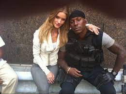 For the moscow premiere of transformers: Transformers 3 Tyrese Gibson And Rosie Huntington Whiteley On Set Photo Filmbook