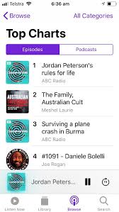 1 in podcasts top charts all categories in australia