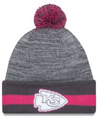 Check out our kansas city chiefs hat selection for the very best in unique or custom, handmade pieces from our baseball & trucker caps shops. Ktz Synthetic Kansas City Chiefs Breast Cancer Awareness Sport Knit Hat In Gray Pink Pink Lyst