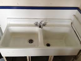 vintage double basin porcelain over