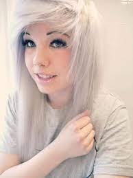 My Dream To Have White Hair But I Have Dark Eyes And Eyebrows And Fair Medium Skin Hope It Works Scene Hair Indie Scene Hair Emo Scene Hair