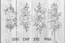 Free flower icons in various ui design styles for web and mobile. Rose Flowers Hand Drawn Svg Floral Svg Grafik Von Dadan Pm Creative Fabrica