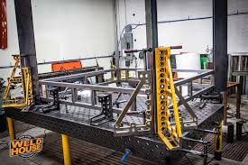 Where to find original demmeler welding tables, round tables, manipulators, automation and solutions for the industrial contract manufacturing. Our Bluco Demmeler Welding Table Measures Approximately 5 X 10 Feet And Is Expandable To 10 X 17 Feet Fo Metal Working House Vintage Industrial Furniture