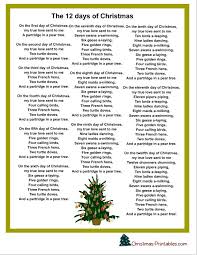 12 Days Of Christmas Lyrics Christmas Lyrics Days Of Christmas Song Christmas Carols Lyrics