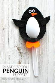 If you need a fun craft project to add to your polar animals study unit this penguin pop up card template will help you out. Plastic Spoon Penguin Craft I Heart Crafty Things