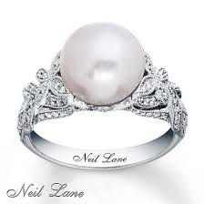 Black And White Pearl Ring Meaning Im Classy I Dont Want A Diamond I Want A Pearl Cultured Pearl Ring 3 8 Ct Tw Diamonds 14k White Go Pearl Wedding Ring Cultured Pearl Ring Pearl Engagement Ring