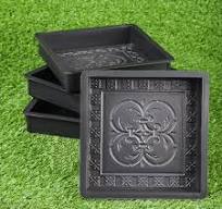 Plastic Molds Concrete Set Patio Paving Mold 4 pcs - Big Beautiful Pathmaker Precast Concrete Molds and Forms Stampcrete for Walkways - Large ...