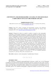 Pdf Continuity And Demographic Cycling In The Romanian Carpathian Space In The Period 1930 2011