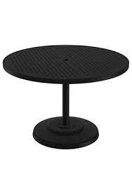 (dining tables) the first dining tables of which survivors remain are the type known as refectory tables. Boulevard 42 Round Kd Pedestal Dining Umbrella Table Commercial Residential Patio Tables Tropitone