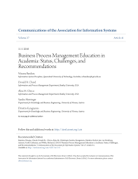 Pdf Iss1 41 Business Process Management Education In Academia Status Challenges And Recommendations