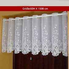 amazon de heichkell scheibengardine voile kurzstore hohl stickerei vorhang durchstangenzug gardine scheibengardine gardinen gardinen kuche