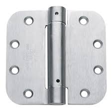 4 0 In X 4 0 In Bright Brass Steel Spring Hinge With 5 8 In Radius Set Of 3 Spring Door Hinge Door Hinges Spring Loaded Hinges