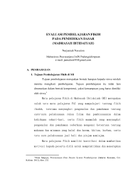 Jurnal mudarrisuna media kajian pendidikan agama islam jurnal ruang lingkup pendidikan agama islam pdf. Doc Evaluasi Pembelajaran Fikih Pada Pendidikan Dasar Madrasah Ibtidaiyah Nur Jannah Nasution Academia Edu
