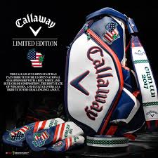 The Callaway Us Open Staff Bag Pays Tribute To The Usopen Championship With A Red White And Blue Color Composition The Host St Golf Bags Golf Callaway Bag
